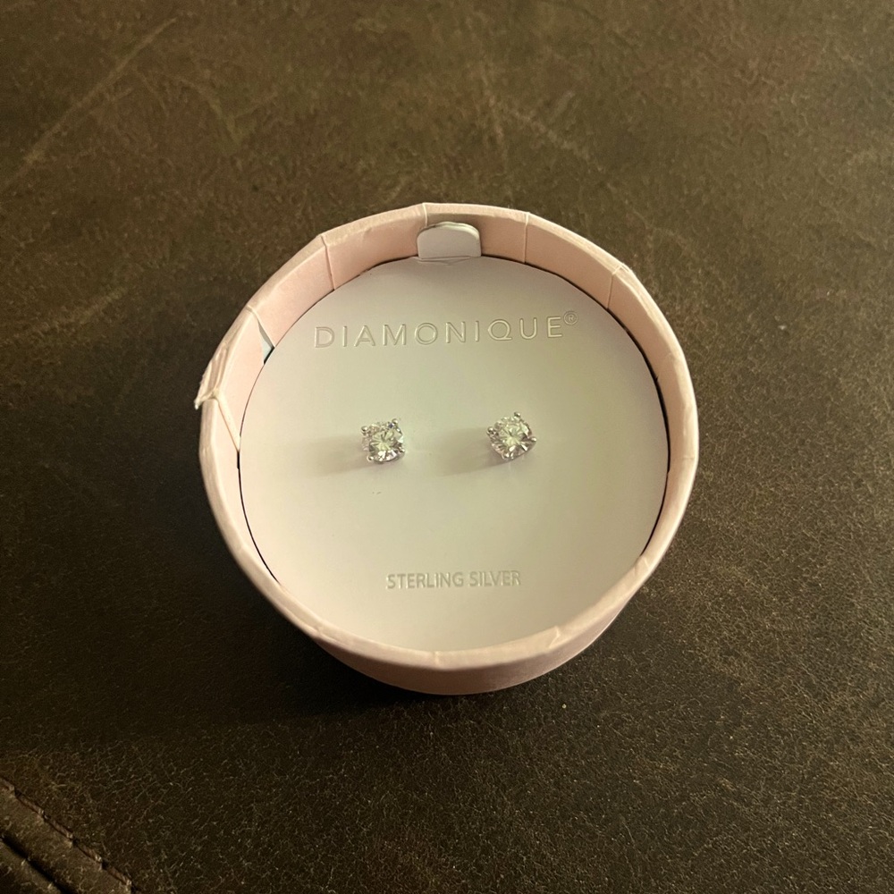 Diamonique Sterling Silver Earrings